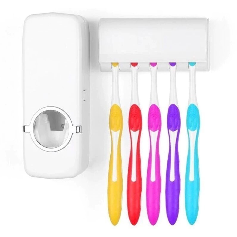 Dispenser de Creme Dental Pasta de Dente Suporte Escova Dente - Imagem 5