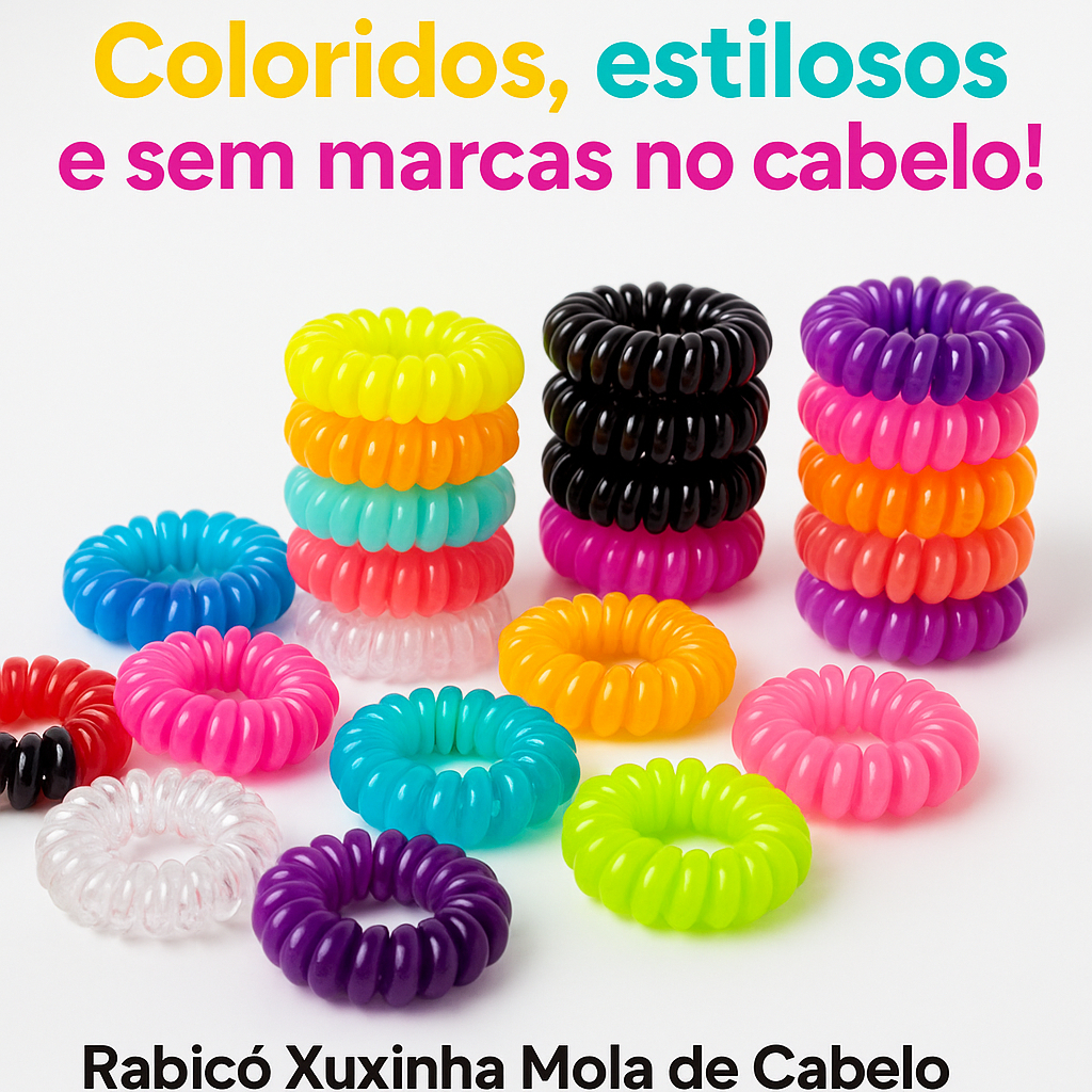 Rabicó Xuxinha Mola de Cabelo Fio de Telefone M