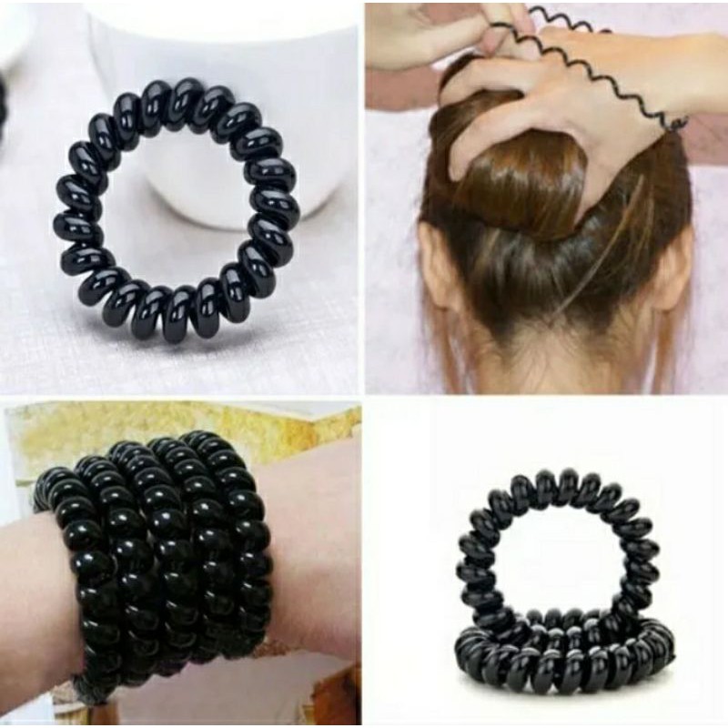 Rabicó Xuxinha De Cabelo Pulseira Fio De Telefone Grande - Imagem 3
