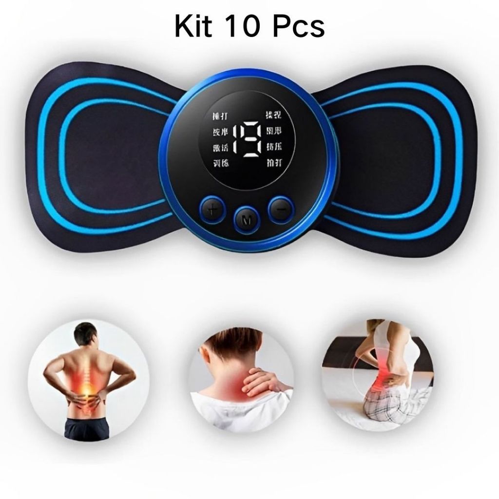 KIT Massageador Elétrico por Impulso Elétrico! Cervical, Lombar e Corpo EMS