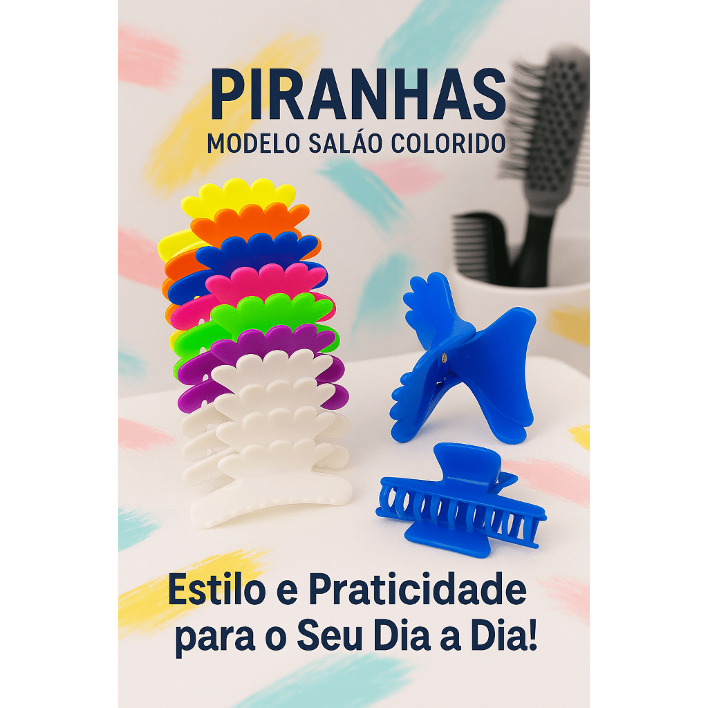 Kit com 72 Unidades de PIRANHAS MODELO SALÃO COLORIDO