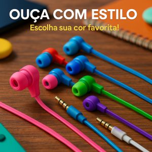 Fone de Ouvido m colorido para celular Headset com fio e sem microfone, entrada de 3.5mm （Barato)