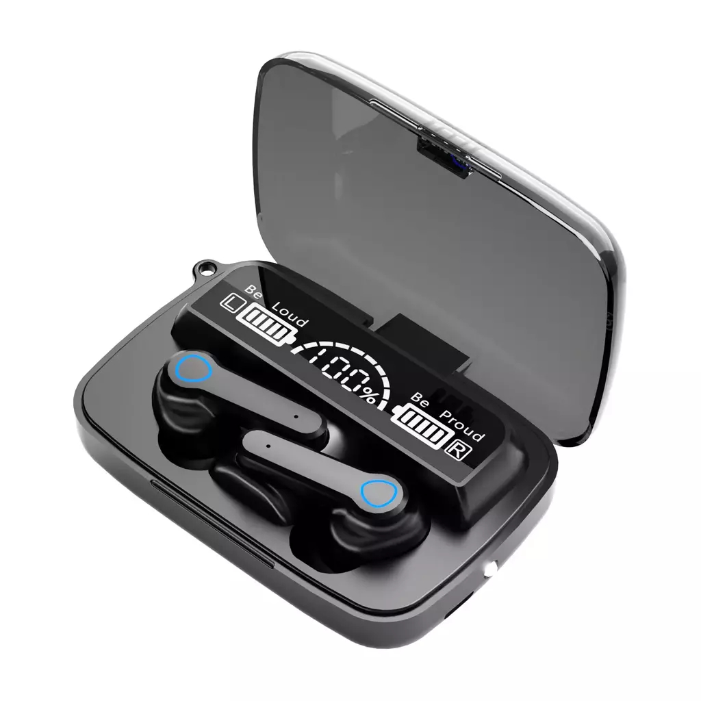 Fones de ouvido sem fio Bluetooth, M19 TWS 5.0 cancelamento de ruído, IPX7 impermeável, display digital LED, bateria grande, som esportivo - Imagem 3