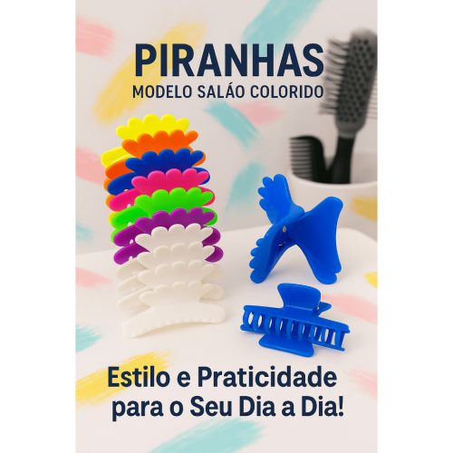 Kit com 72 Unidades de PIRANHAS MODELO SALÃO COLORIDO