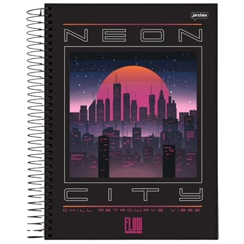 Caderno Espiral Universitário Capa Dura 80 Folhas Flow 1 Matéria Jandaia 2024