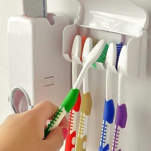Dispenser de Creme Dental Pasta de Dente Suporte Escova Dente